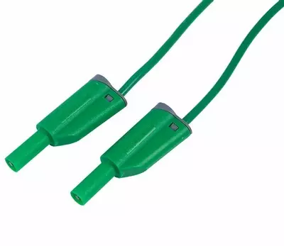 12A 4mm Stacking Shrouded Banana Plug Lead 50cm Green